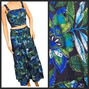 NEW! RACHEL ZOE 2 Pc. Tropical Floral Top & Skirt Set Small.